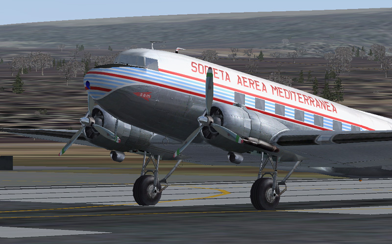 Fs2004/Fs2002 Maam-Sim Dc-3 Societa Aerea Mediterranea - Based On Repaint Templates By Mar