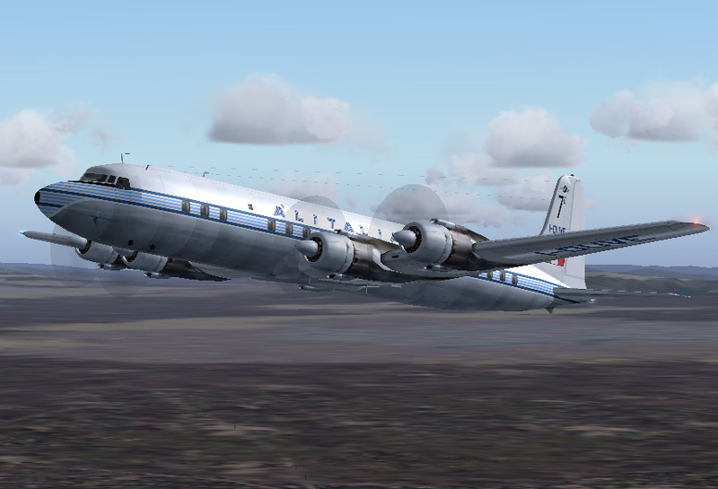 Fs2004/Fs2002 Douglas Dc-7C , Alitalia - Based On Repaint Templates And Original Textures