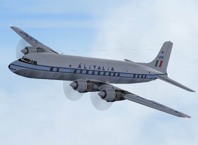 Fs2004/Fs2002 Douglas Dc-6B , Alitalia - Based On Repaint Templates And Original Textures
