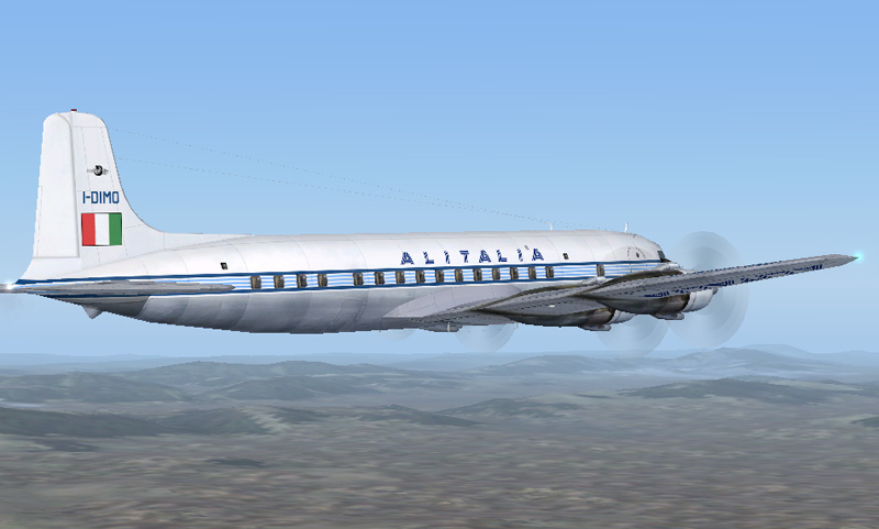 Fs2004/Fs2002 Douglas Dc-6B , Alitalia - Based On Repaint Templates And Original Textures
