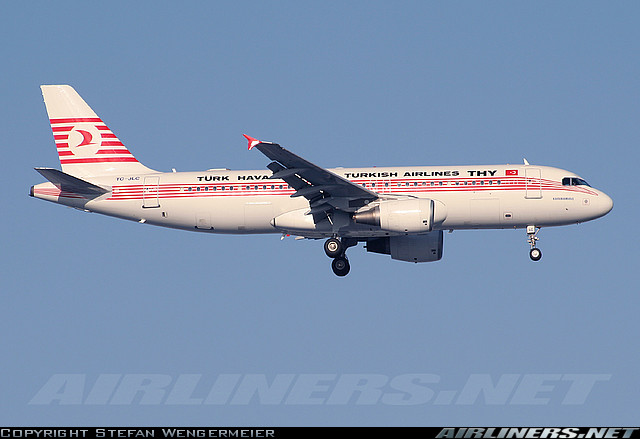Flightsim Fs2004/Fs98/Fs2000 Airbus A320 Thy Turkish Airlines A320 Sporting Retro Livery,