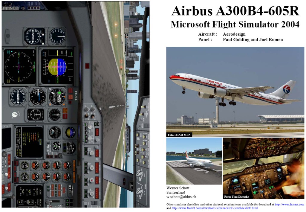 Fs2004 Manual/Checklist Airbus A300B4-605R