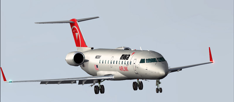 Fs2004 Nwa Airlink (Pinnacle) Crj-200 Features Redone Wing Textures, Darkened Interior And