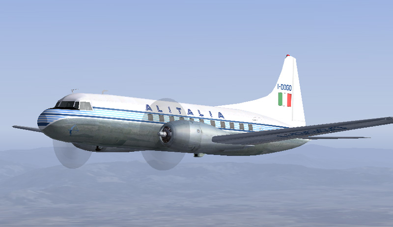 Fs2004/Fs2002 Convair Cv-340/41 Alitalia - Based On Repaint Templates And Original Texture