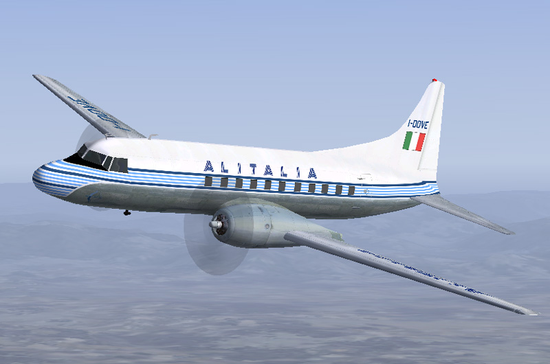 Fs2004/Fs2002 Convair Cv-440/61 Alitalia - Based On Repaint Templates And Original Texture — 1