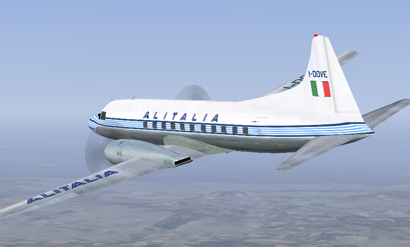 Fs2004/Fs2002 Convair Cv-440/61 Alitalia - Based On Repaint Templates And Original Texture