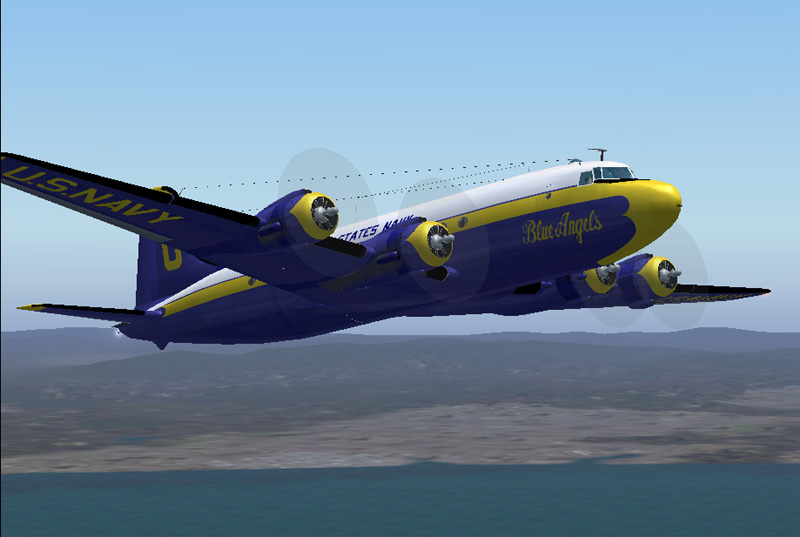 Fs2004/Fs2002 Douglas R5-D , Blue Angels Big Eight - This Textures Set In Blue Angels Live