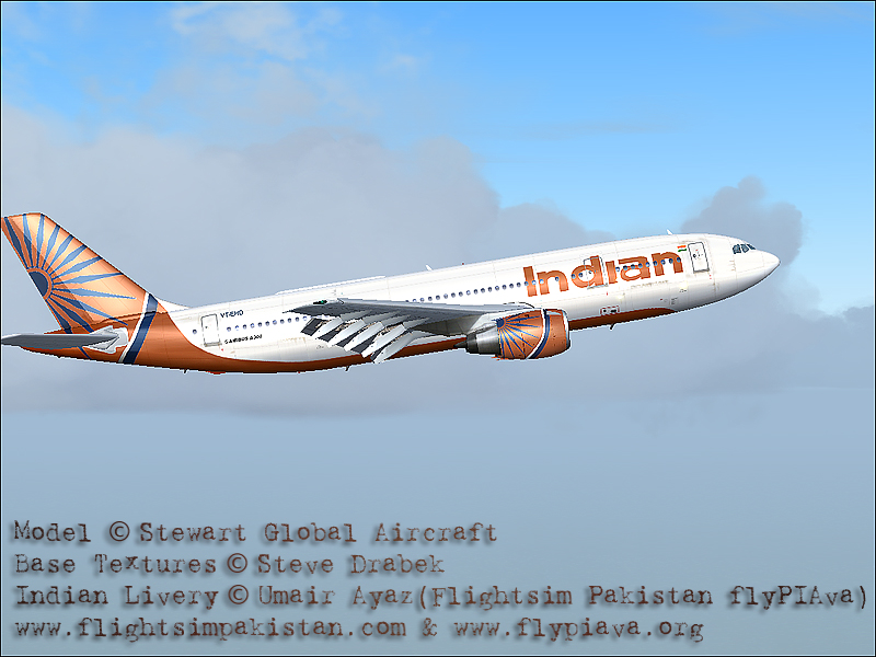 Fs2004 Indian Airbus A300B4 Registration:vt-Ehd