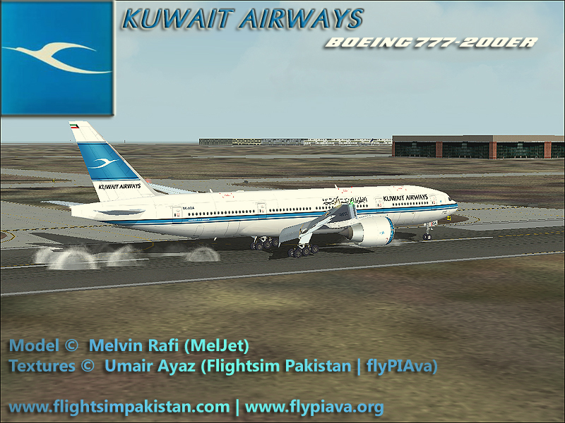 Fs2004 Kuwait Airways Boeing 777-200Er Registration:9K-Aoa