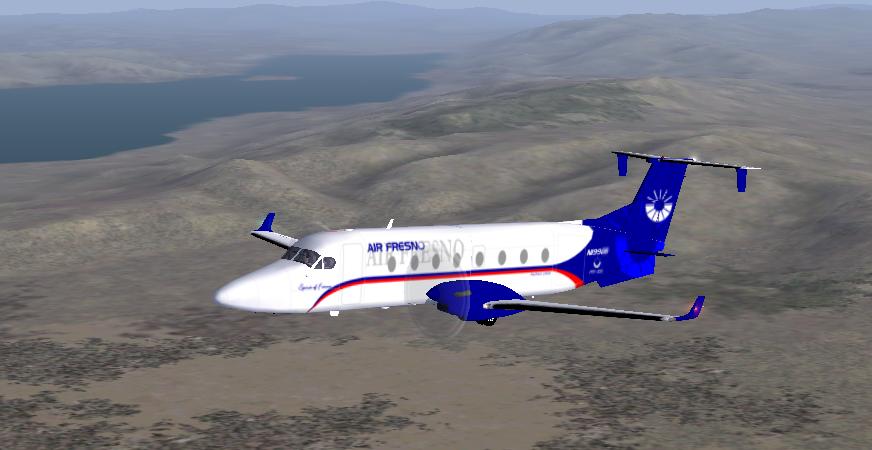 Fs2002/Fs2004 Raytheon Beech 1900D Original By Mike Stone Air Fresno Livery By Peter Mckay