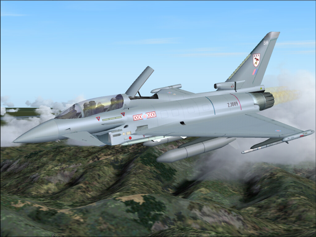 Eurofighter: Raf Compilation, For Fs2004, 3 Single Seater (Aa, Bh, Aa), 2 Two Seater (Aa,
