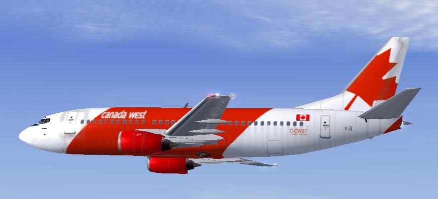 Fs2002 Cananda West Virtual Airlines 737-300 Aircraft By Erick Cantu / Ffx Canada West Liv