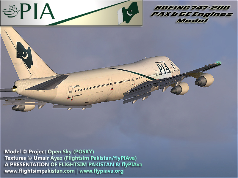 Fs2004 Pia Boeing 747-200 Registration: Ap-Bak.in The Current Livery Of Pakistan Internati