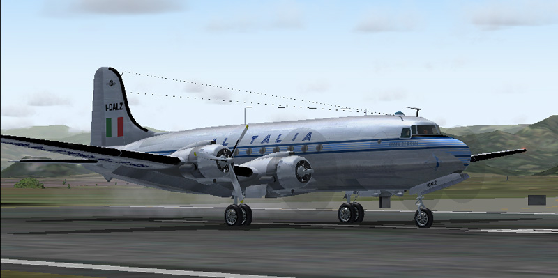 Fs2004/Fs2002 Douglas Dc-4 , Alitalia - This New Picturereal Metallic Textures Set In Alit