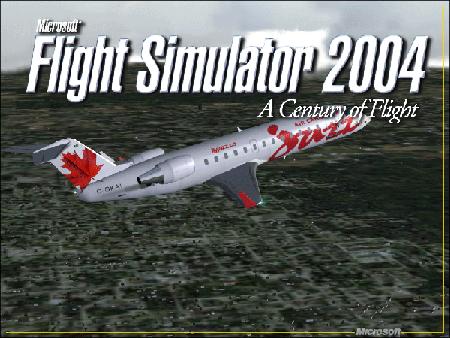 Fs2004 Splash Screen Featuring Air Canada Jazz Crj 100 Over Montreal Canada