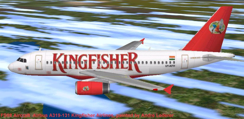 Flightsim Fs2004/Fs98 Aircraft Airbus A319-131 Kingfisher Airbus A319-131 Kingfisher Airli
