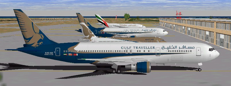 Flightsim Fs2004/Fs98 Gulf Traveller Boeing B767-300Er Flightsim Fs2004/Fs98 Gulf Travelle