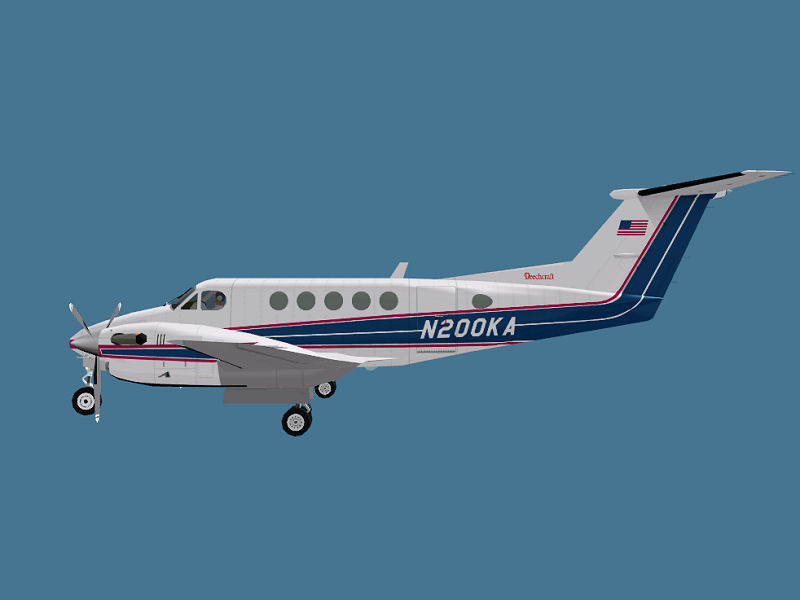 Fs2004 Super King Air 200 1973 Dee Waldron Michael Verlin Fully Flyable, Includes Panel, T