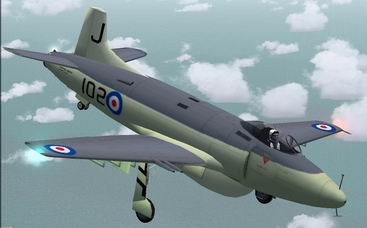 Fs2004 Supermarine Attacker.- Original Cfs2 Model By Ralph Pegram.- Adapted And Renovated