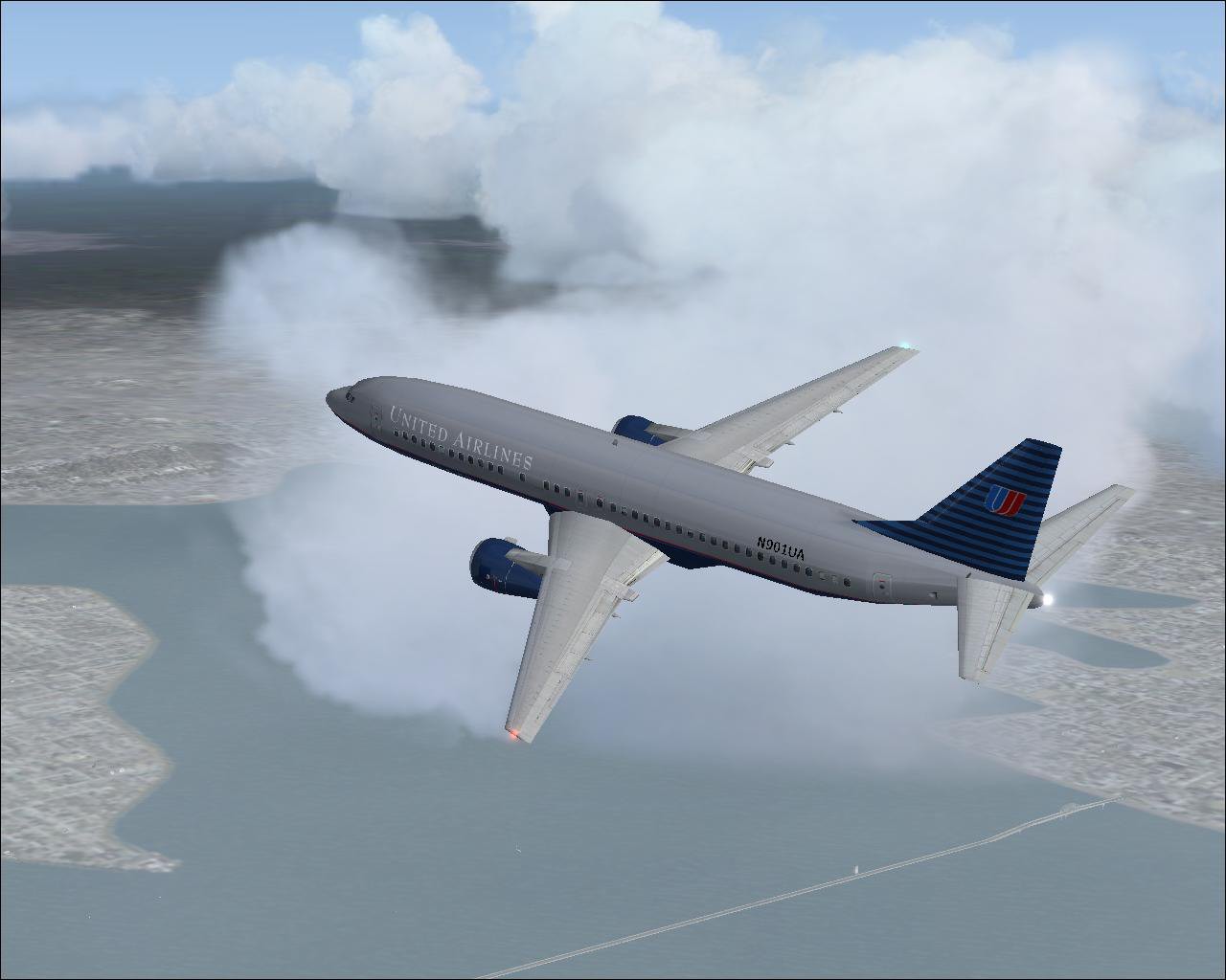 Fs2004 Default B737-400 United Airline Livery This Is Repainted Textures Of Microsofts Def