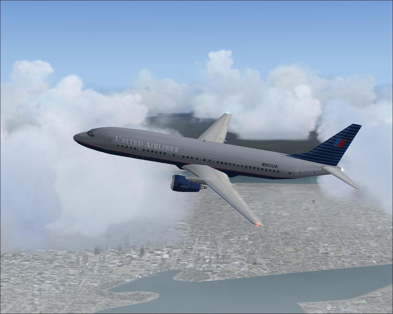 Fs2004 Default B737-400 United Airline Livery This Is Repainted Textures Of Microsofts Def