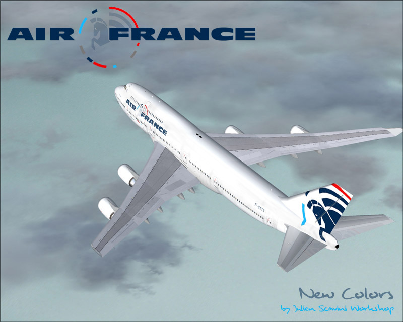 Air France B747-428 New Color Scheme Panel: Flight Simulator B747-400 Panel Sound: Flight