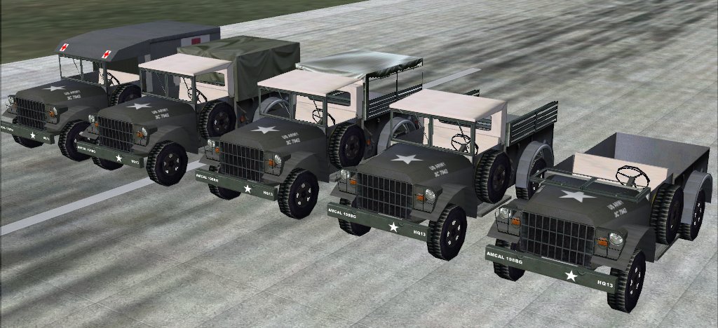 Fs2004/Fs2002 Api Macrom37 3/4 Ton Truck Highly Detailed Vietnam Era 3/4 Ton In Five Versi