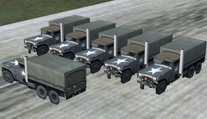 Fs2004/Fs2002 Api Macrolow Res 5 Ton Vietnam Era Closed Truck In 2 Versions For Scenery De