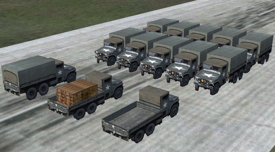 Fs2004/Fs2002 Api Macrolow Res Deuce & Half Vietnam Era Truck In 4 Versions For Scenery De