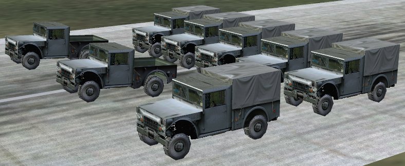 Fs2004/Fs2002 Api Macrolow Res 3/4 Ton Vietnam Era Truck In Four Versions For Scenery Desi