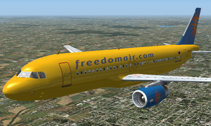 Fs2004 Ifdg A-320 Freedom Air Original Model By Ifdg, Repaint By Jim Martin — 1