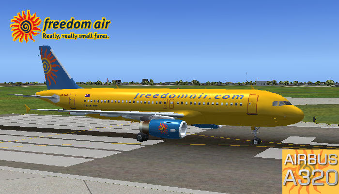 Fs2004 Ifdg A-320 Freedom Air Original Model By Ifdg, Repaint By Jim Martin