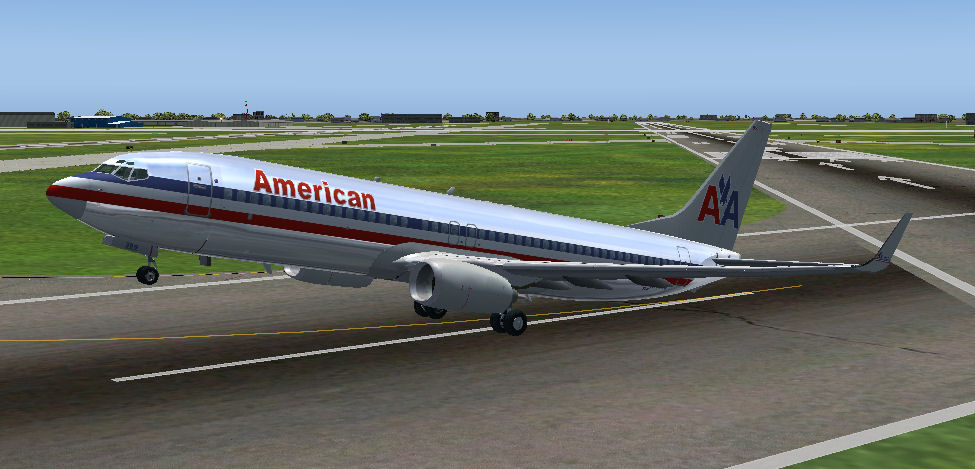 Flight Simulator 2004 Posky Boeing 737-800 American Airlines Reflective Textures, Extensiv — 1