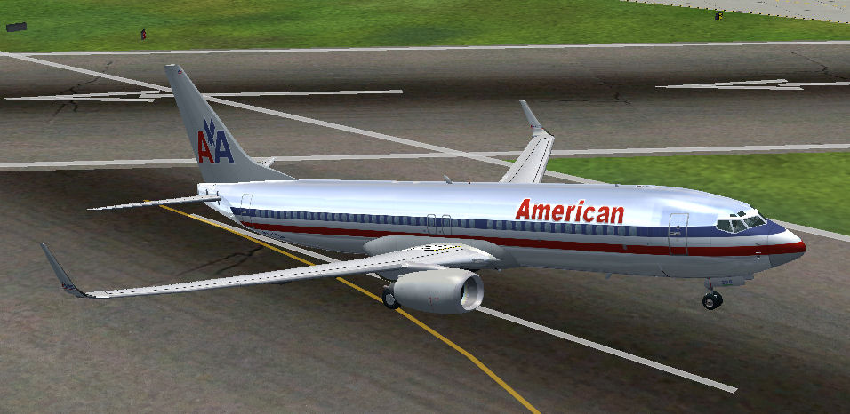Flight Simulator 2004 Posky Boeing 737-800 American Airlines Reflective Textures, Extensiv