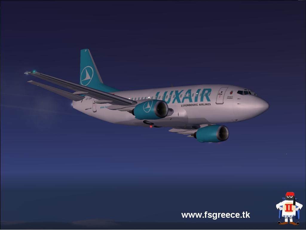 Fs2004 - Boeing 737-500 Luxair Chateau De Bourglinster (Lx-Lgp) Model: Sgair/Ffx Repaint: — 1