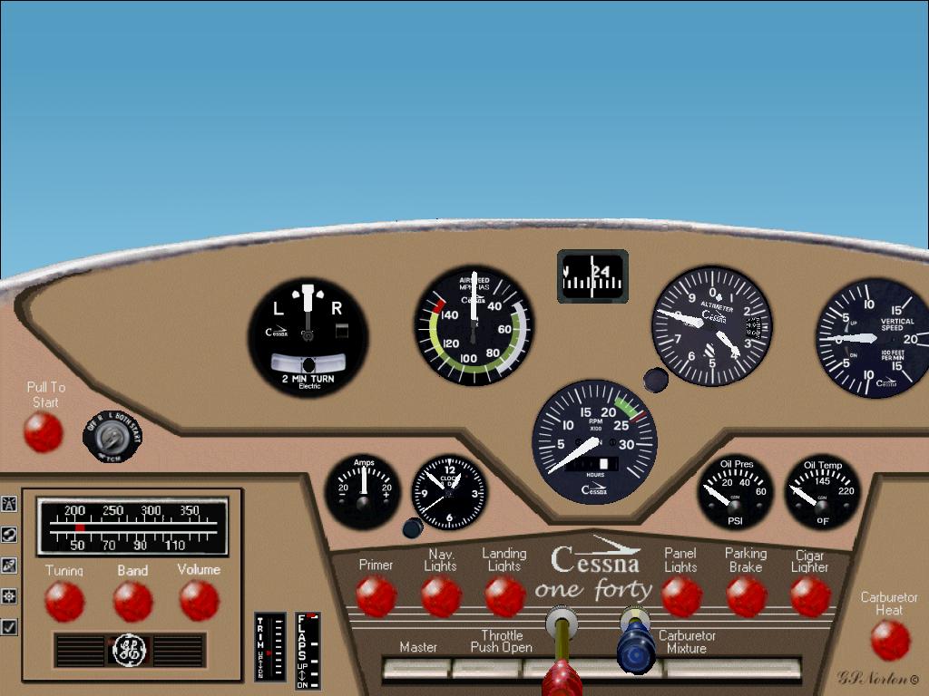 This 1946 Cessna 140 Panel Is Designed For Fs2002 And Fs2004.Questions: Garysnorton_At_Yah