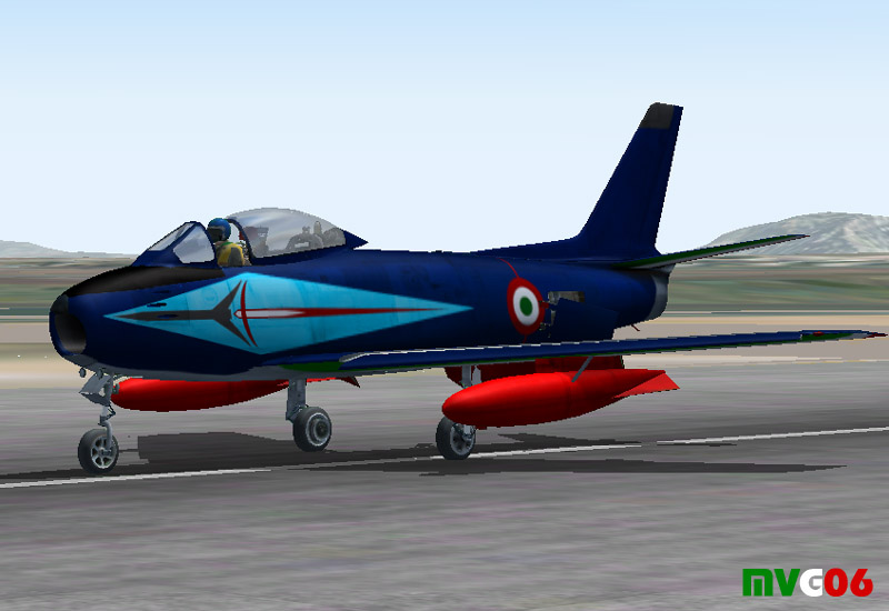 Italian Air Force, North American F-86E, Frecce Tricolori (Early Livery).Textures Exclusiv — 1