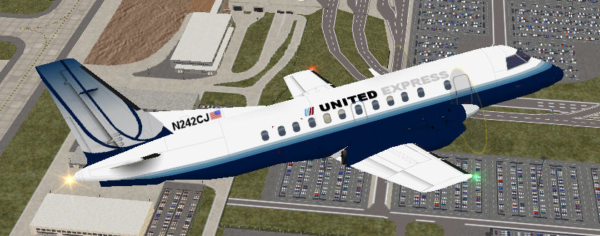 Fs2004 Ai Fsp/Pai Saab 340 United Express Textures Repaint Of The Saab 340 Used By Colgan