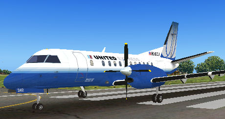 Saab 340 United Express (Fsp/Pai) Light Blue Texture Files Exclusively !!