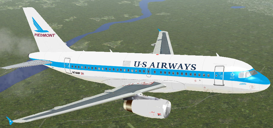 Fs2004 Airbus 319-114 Usairways Heritage Series Piedmont Pacemaker Is The Last Of The Heri
