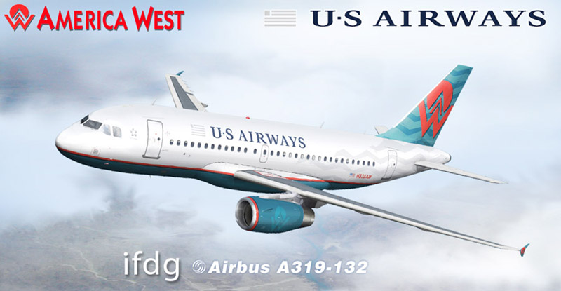 Fs2004 Ifdg Airbus A319 Us Airways/America West Package Of 3 Repaints For The Ifdg A319: U
