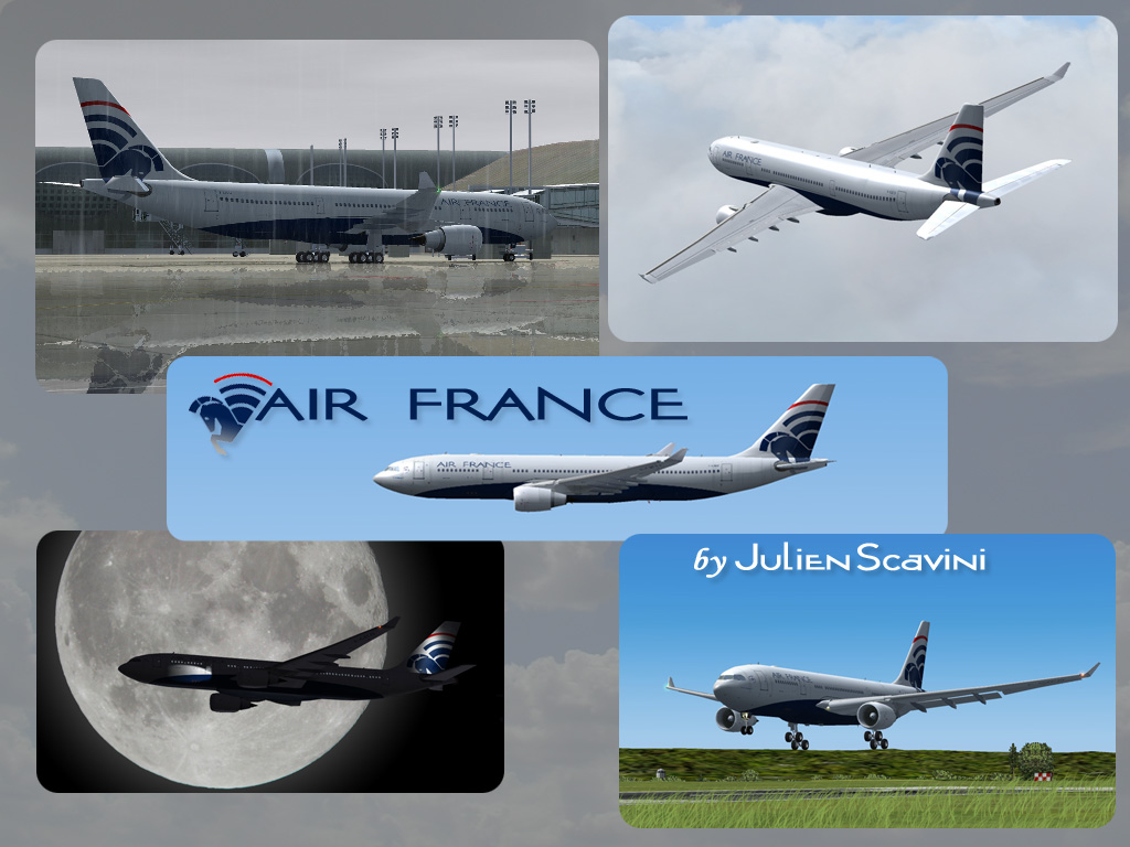 Air France A330-203 Hippocampe C/S = Panel: Flight Simulator B737-400 Panel Sound: Flight
