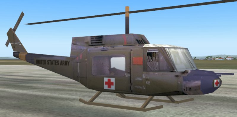 Fs2004/Fs2002 Api Macrouh-1 Huey Helicopter Of The Vietnam Era In 4 Versions For Scenery D