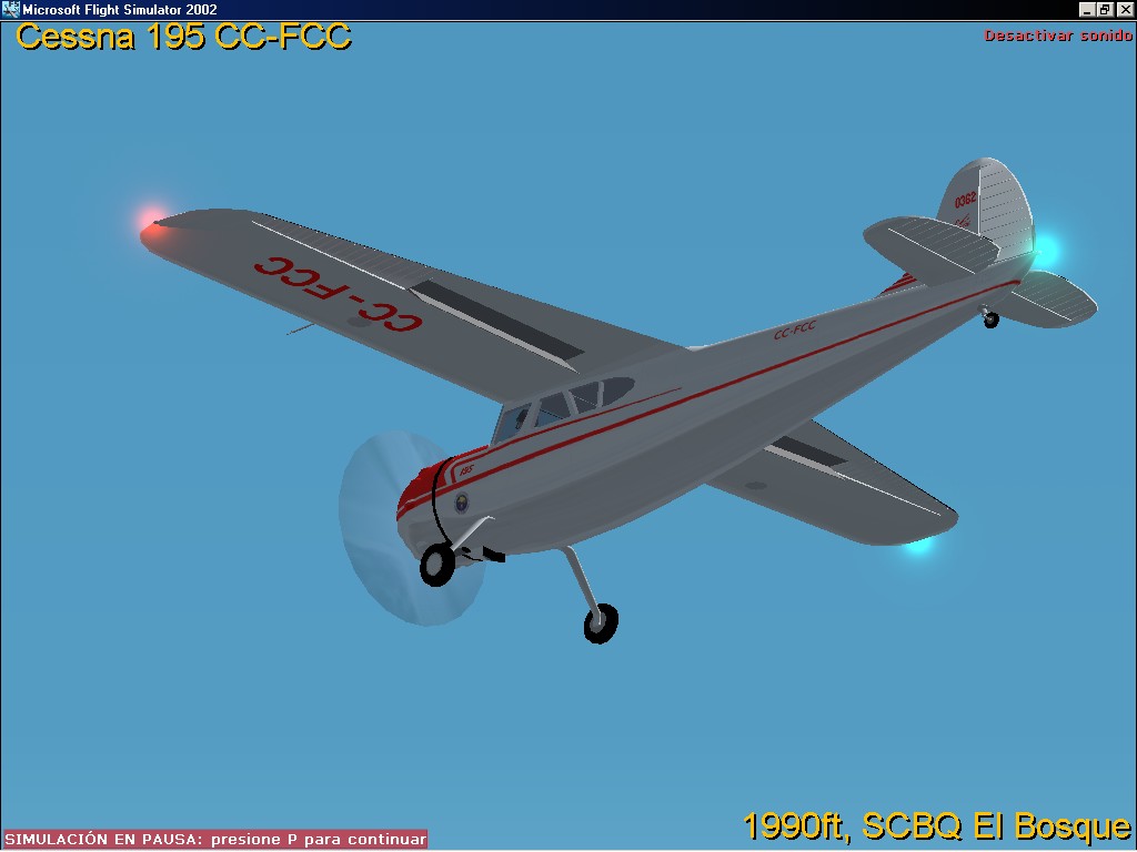 Fs2004/Fs2002 Cessna 195 Cc-Fcc The Real Plane Its Out Of Service Into Aeronautic National