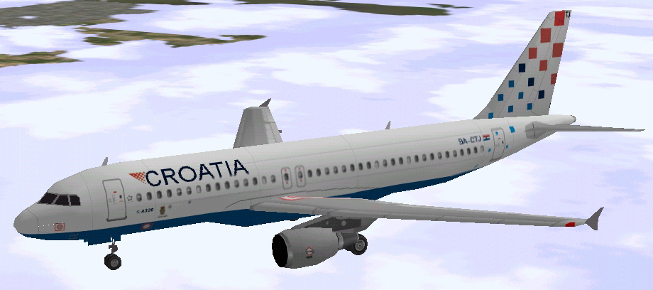 Flightsim Fs2004/Fs98 Airbus A320-214 Croatia Named Dubrovnik (New Tail Colours)