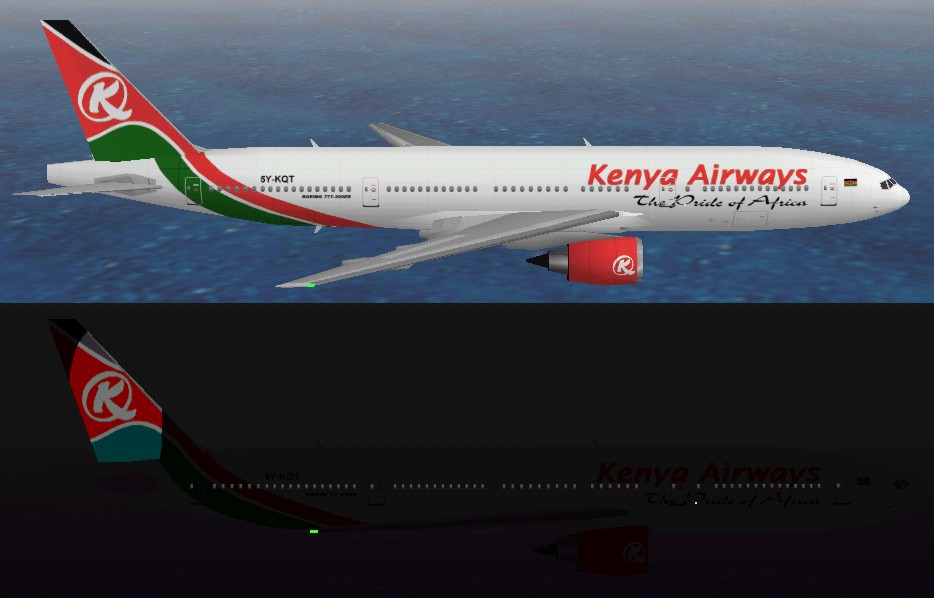 Flightsim Fs2004/Fs98 Kenya Airways 777-200Er Flightsim Fs2004/Fs98 Kenya Airways 777-200E
