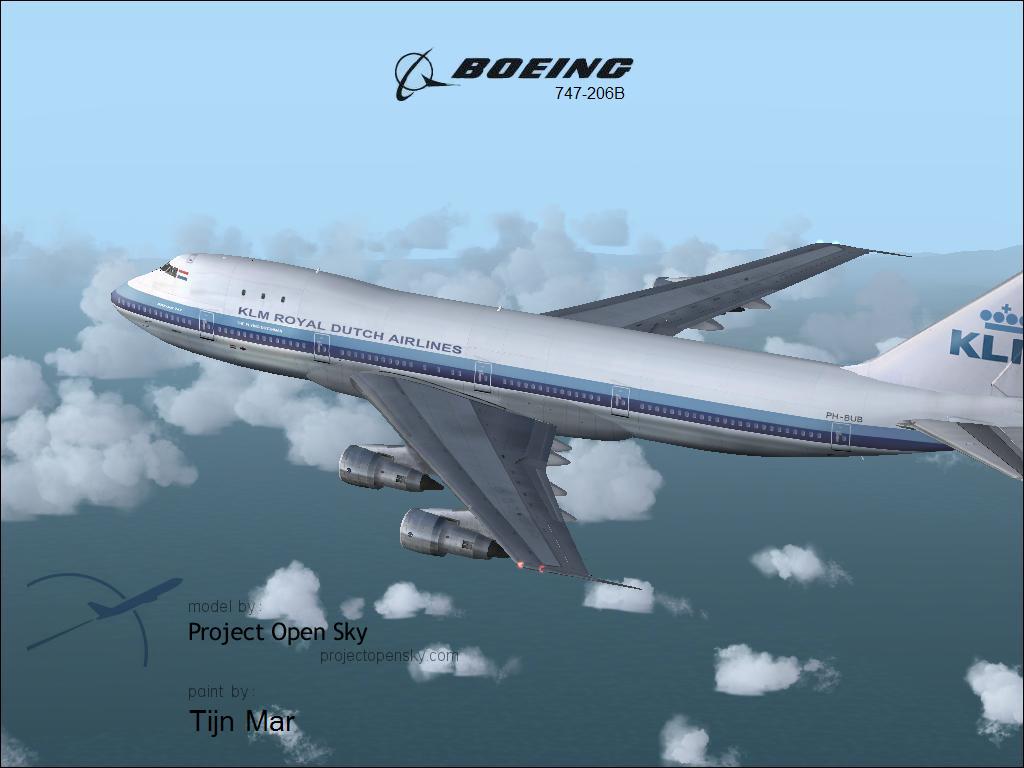 Original Project Open Sky 747-100/200 Version 2004.1.1.0 Royal Dutch Airlines Ph-Bub Donau