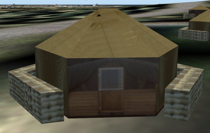 Fs2004/Fs2002 Api Macrogp Small Tent For Scenery Designers In 4 Versions - As A Tent With