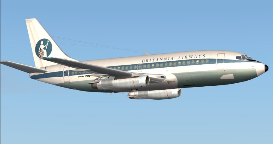 Fs2004 Britannia Airways Boeing 737-200 G-Avrl Circa 1968