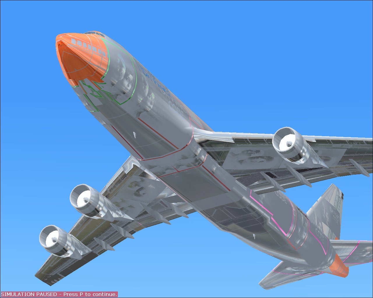 Flight Simulator 2004 Complete Aircraft Default 747-400 Livery: Da Vinci Code The Film Spo — 1